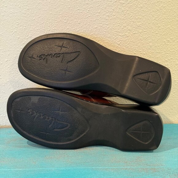 Clarks Womens Brown Leather Slip-On Mule Shoes With Buckle Detail Sz 7 #74106 - Picture 11 of 11